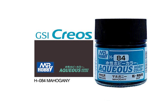 Mr Hobby Aqueous 10ml H084 Semi Gloss Mahogany - Lazy Modeller