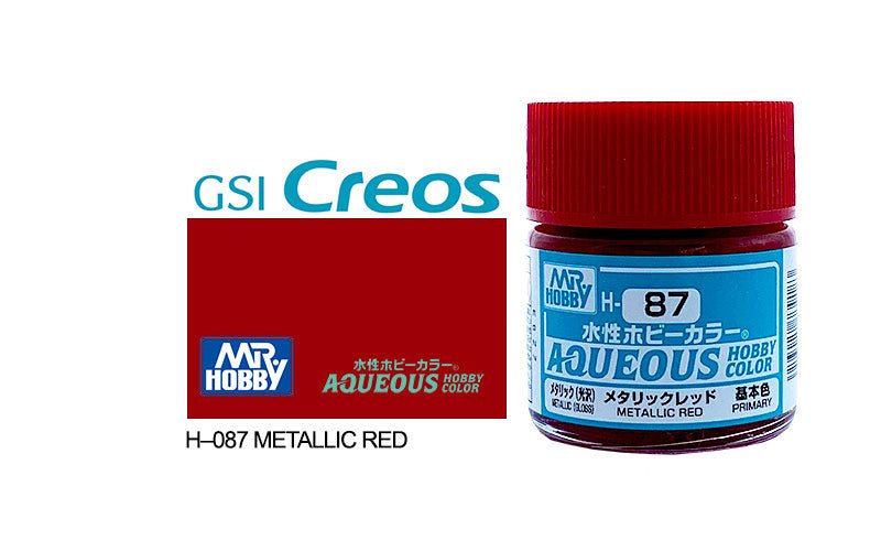 Mr Hobby Aqueous 10ml H087 Gloss Metallic Red - Lazy Modeller