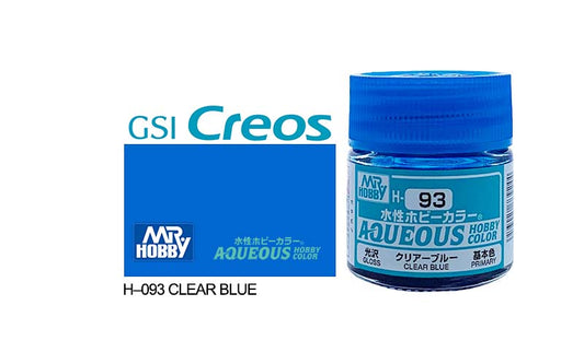 Mr Hobby Aqueous 10ml H093 Gloss Clear Blue - Lazy Modeller