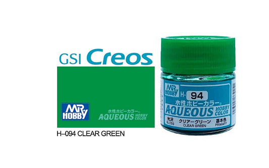 Mr Hobby Aqueous 10ml H094 Gloss Clear Green - Lazy Modeller