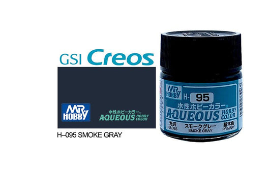 Mr Hobby Aqueous 10ml H095 Gloss Clear Smoke Grey - Lazy Modeller