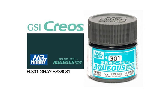 Mr Hobby Aqueous 10ml H301 Semi Gloss Grey FS 36081 - Lazy Modeller