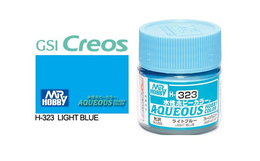 Mr Hobby Aqueous 10ml H323 Gloss Light Blue - Lazy Modeller