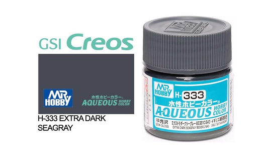 Mr Hobby Aqueous 10ml H333 Semi Gloss Dark Sea Grey - Lazy Modeller