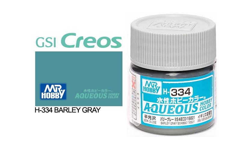 Mr Hobby Aqueous 10ml H334 Semi Gloss Barley Grey - Lazy Modeller