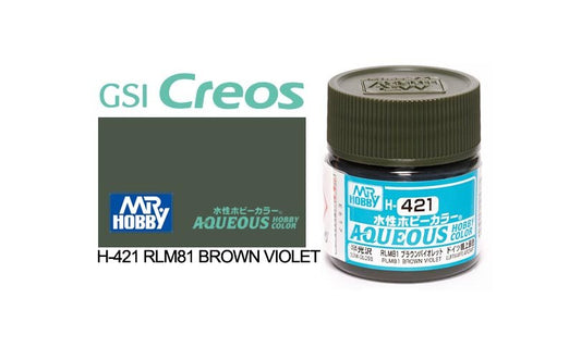 Mr Hobby Aqueous 10ml H421 Semi Gloss RLM81 Brown Violet - Lazy Modeller