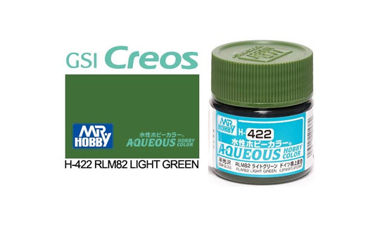 Mr Hobby Aqueous 10ml H422 Semi Gloss RLM82 Light Green - Lazy Modeller