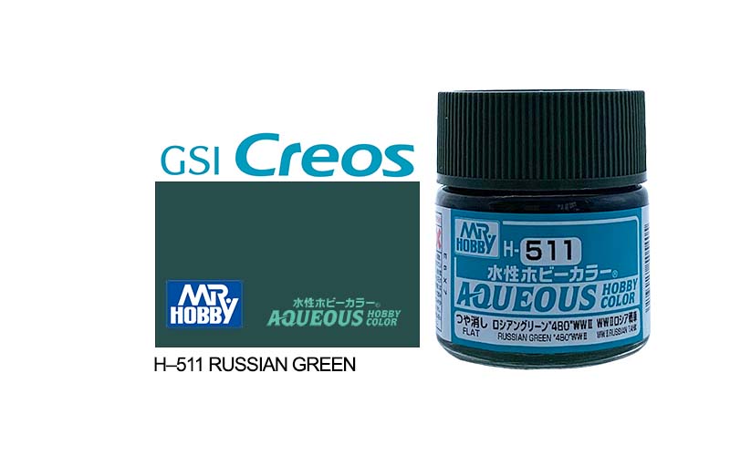 Mr Hobby Aqueous 10ml H511 Flat Russian Green 4BO - Lazy Modeller