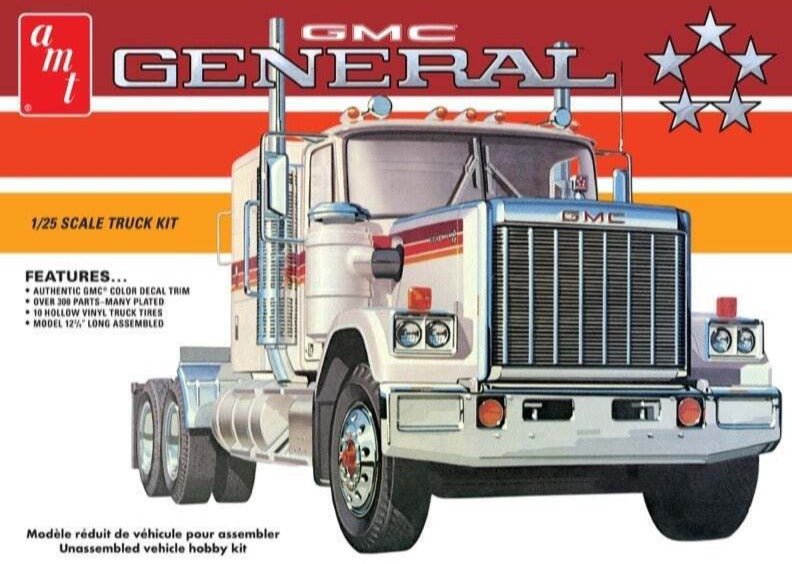 AMT 1/25 1976 GMC General Semi Truck Plastic Model Kit - Lazy Modeller