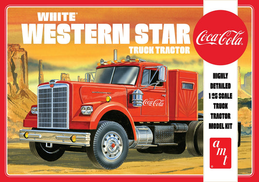 AMT 1/25 White Western Star Semi Truck (Coca Cola) Plastic Model Kit - Lazy Modeller