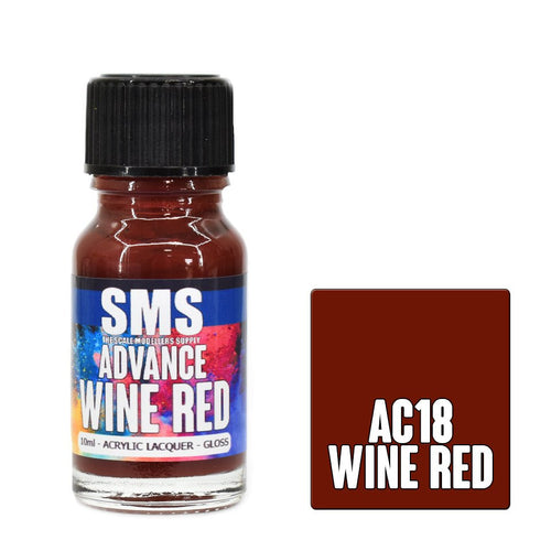 SMS Advance AC18 Wine Red 10ml - Lazy Modeller