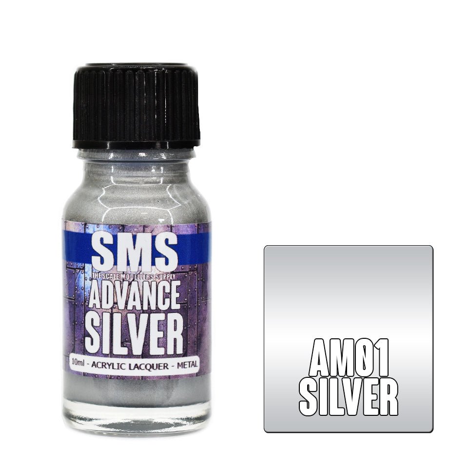 SMS Advance Metallic AM01 Silver 10ml - Lazy Modeller