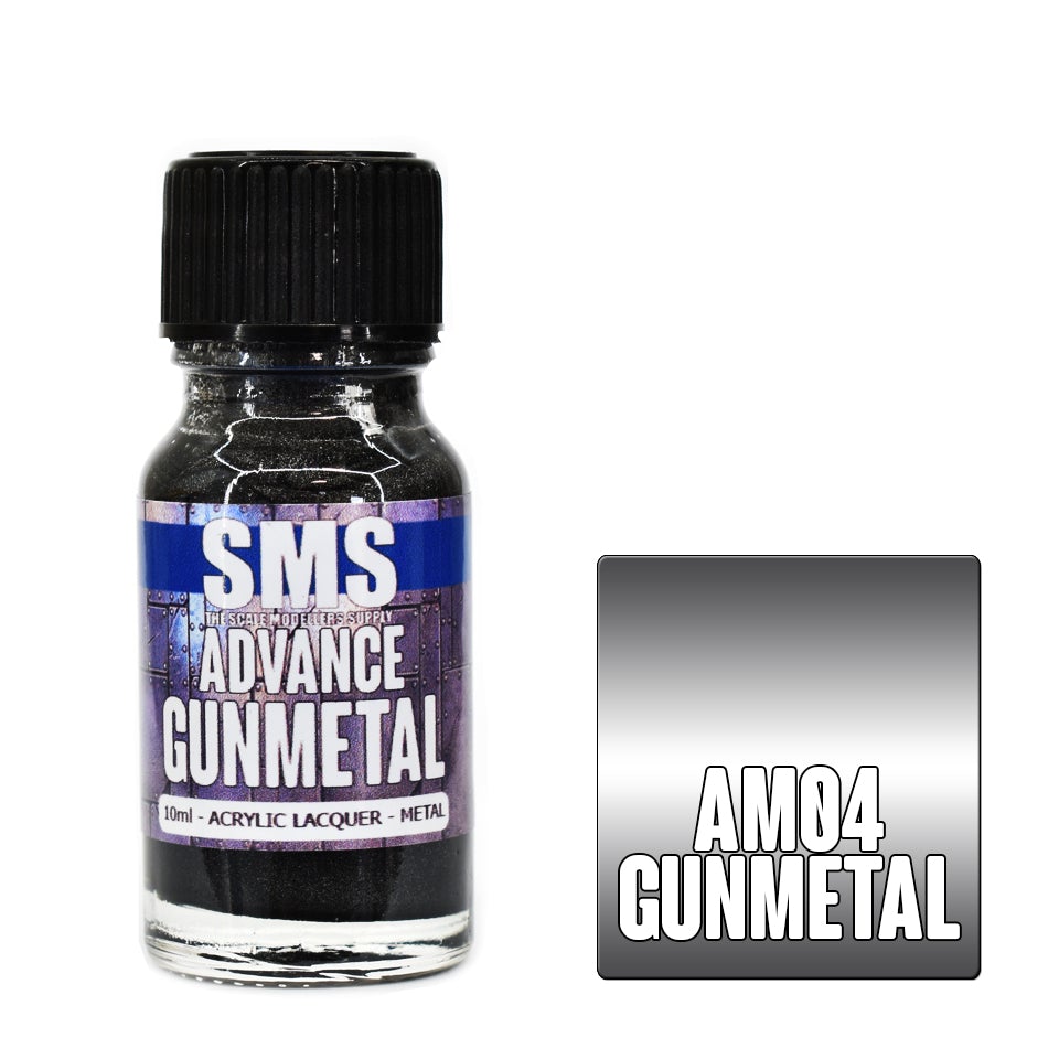 SMS Advance Metallic AM04 Gunmetal 10ml - Lazy Modeller