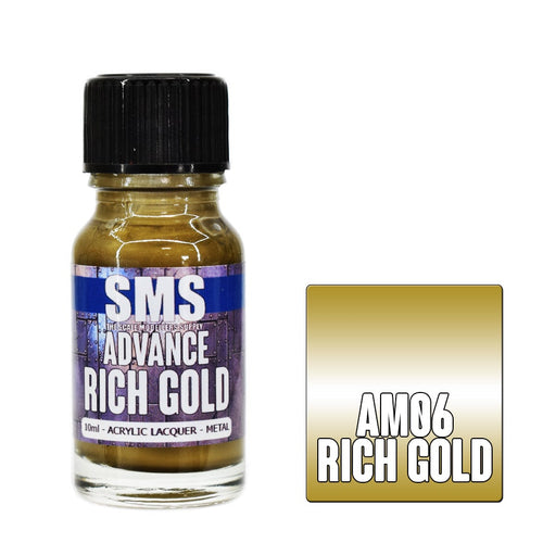 SMS Advance Metallic AM06 Rich Gold 10ml - Lazy Modeller