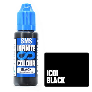 SMS Infinite Colour IC01 Black 20ml - Lazy Modeller
