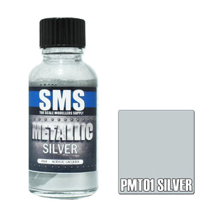 SMS Metallic PMT01 Silver 30ml - Lazy Modeller