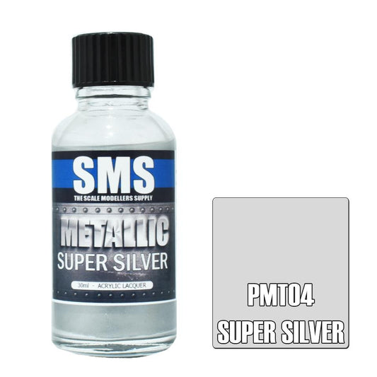 SMS Metallic PMT04 Super Silver 30ml - Lazy Modeller