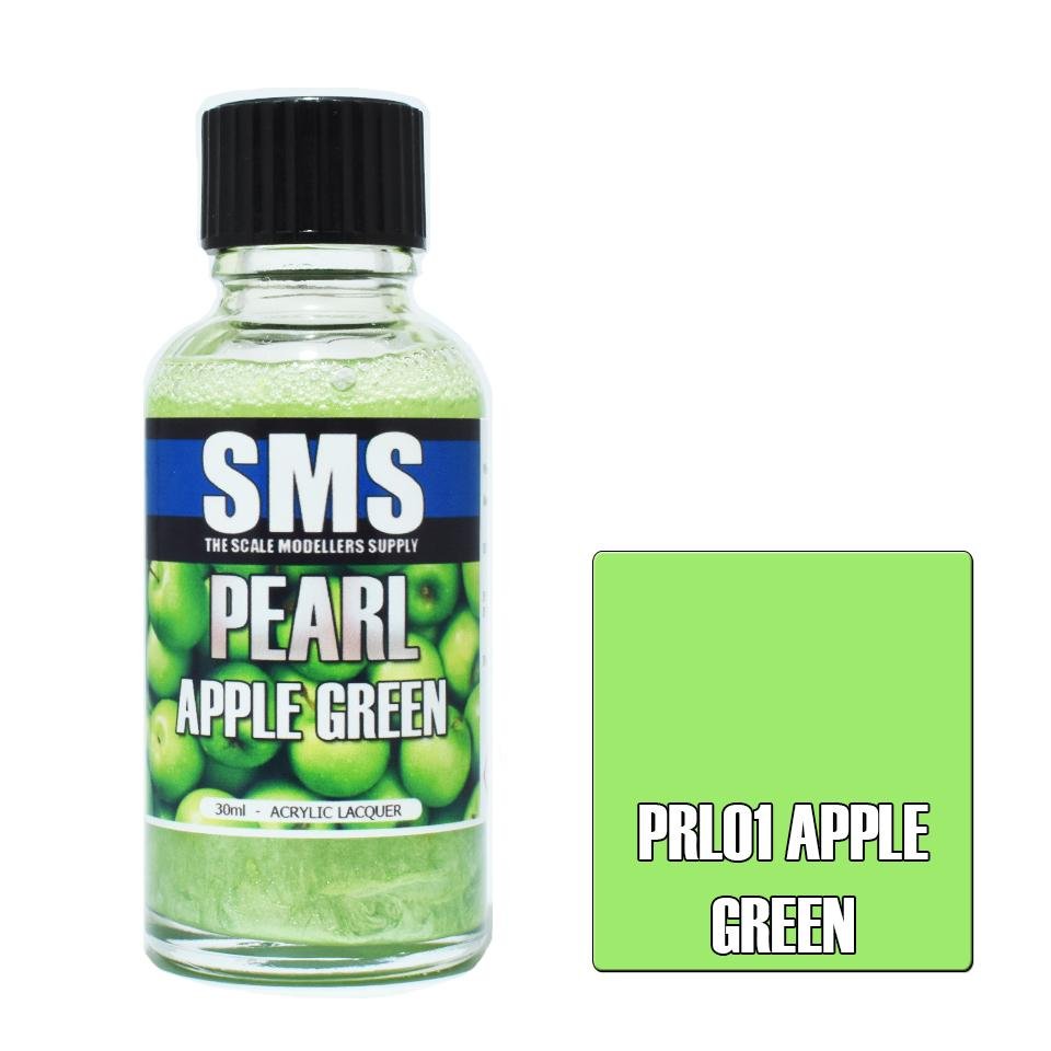 SMS Pearl PRL01 Apple Green Pearl 30ml - Lazy Modeller