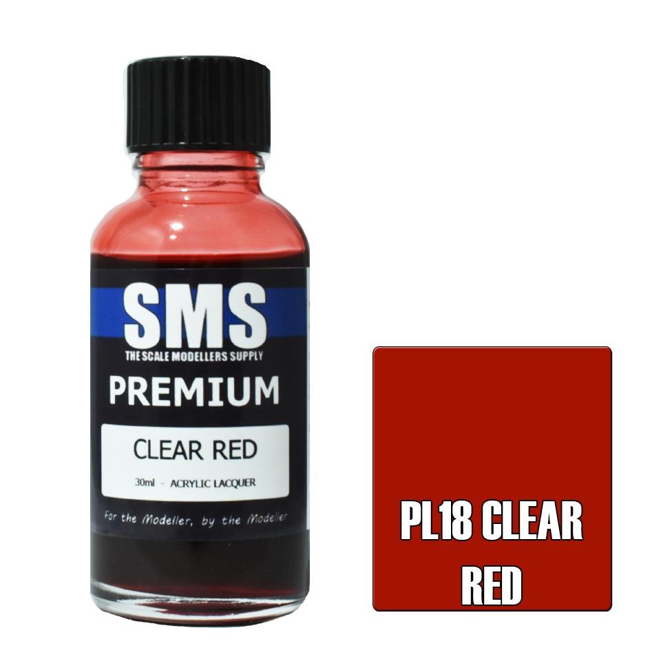 SMS Premium PL18 Clear Red 30ml - Lazy Modeller