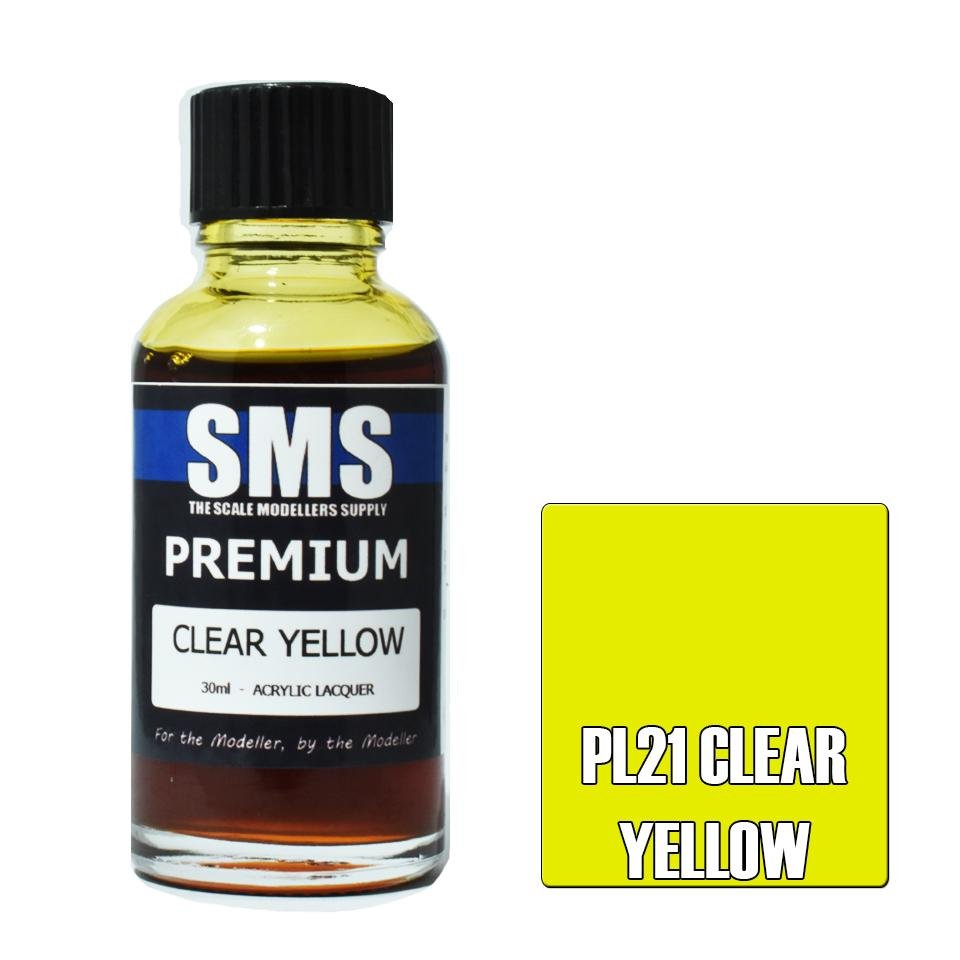 SMS Premium PL21 Clear Yellow 30ml - Lazy Modeller