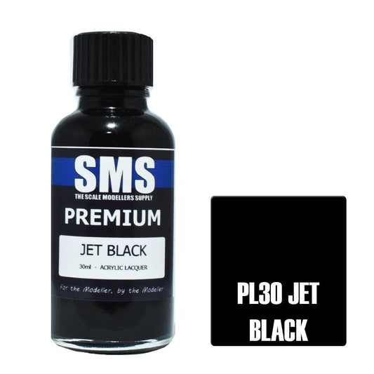 SMS Premium PL30 Jet Black 30ml - Lazy Modeller