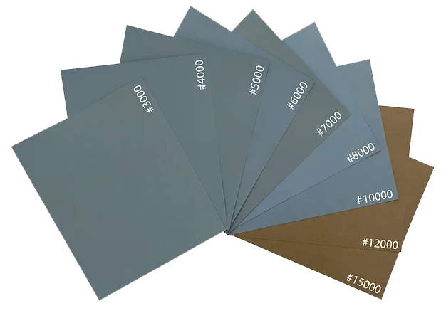 Wet Dry Sanding Paper 9 Sheets 3000 - 15000 - Lazy Modeller